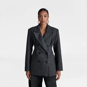 KBB by KAHLANA Target Women's M Medium The Corset Blazer Gray Herringbone Jacket